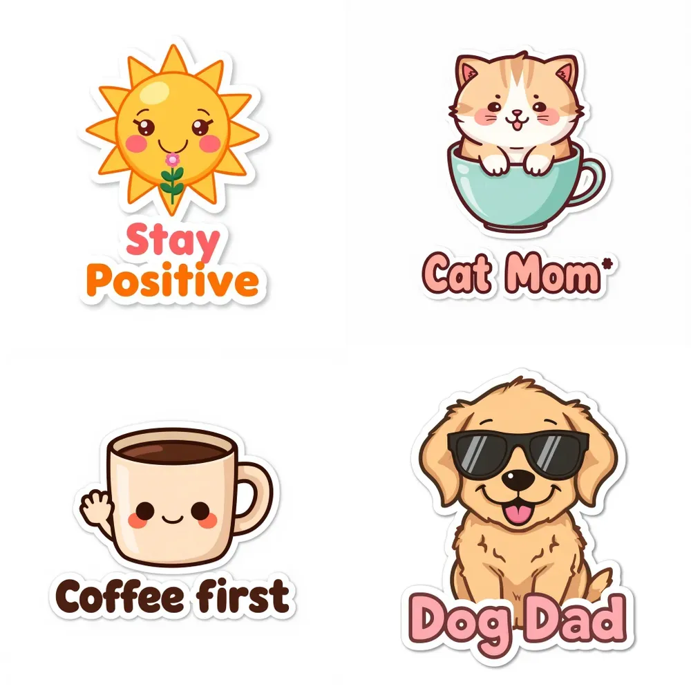 Cute Kawaii Animals And Objects Stickers