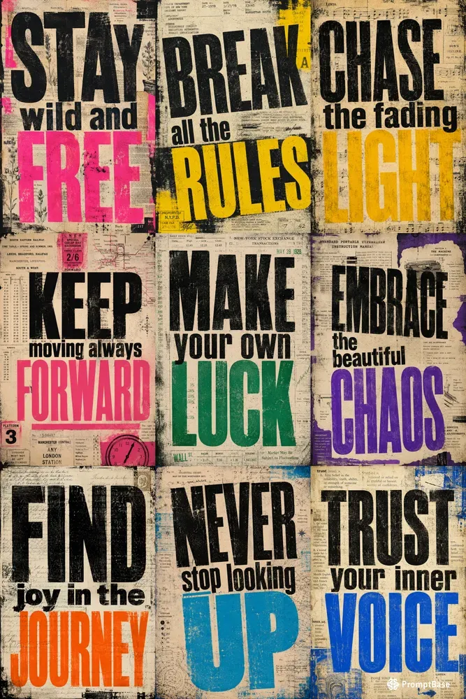 Vintage Letterpress Quote Posters