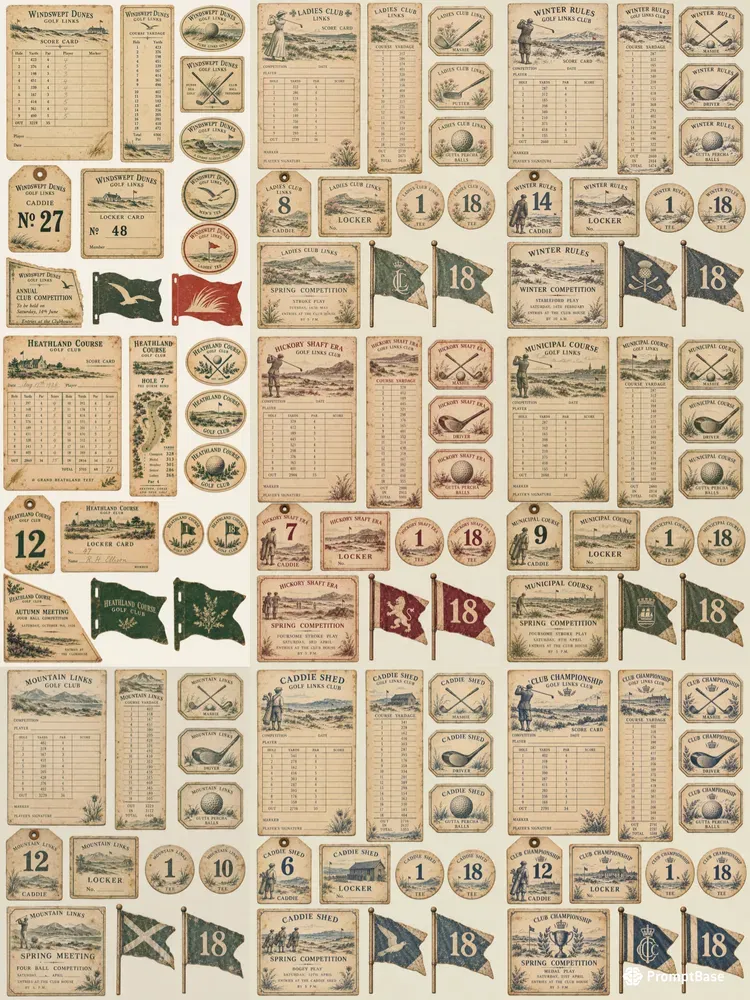 Golf Links Club Ephemera Sheets