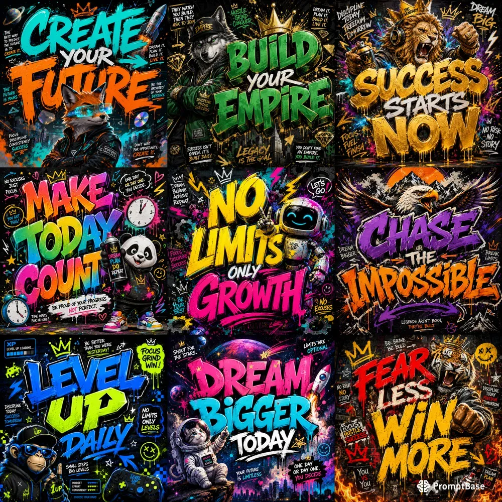 Urban Graffiti Motivation Posters