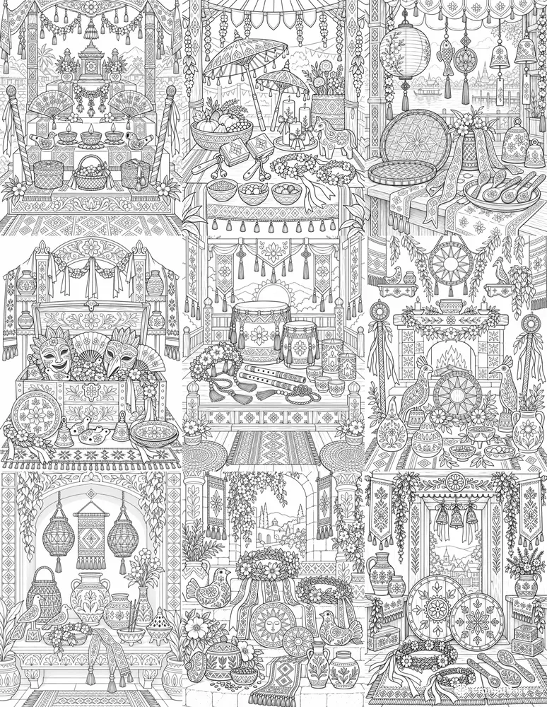 Festival Still Life Coloring Pages