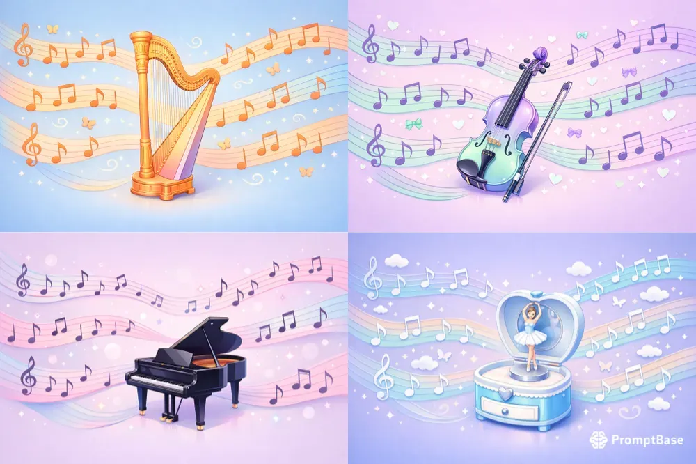 Pastel Vector Music Images Generator