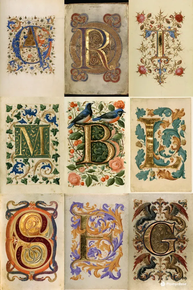 Illuminated Manuscript Initials