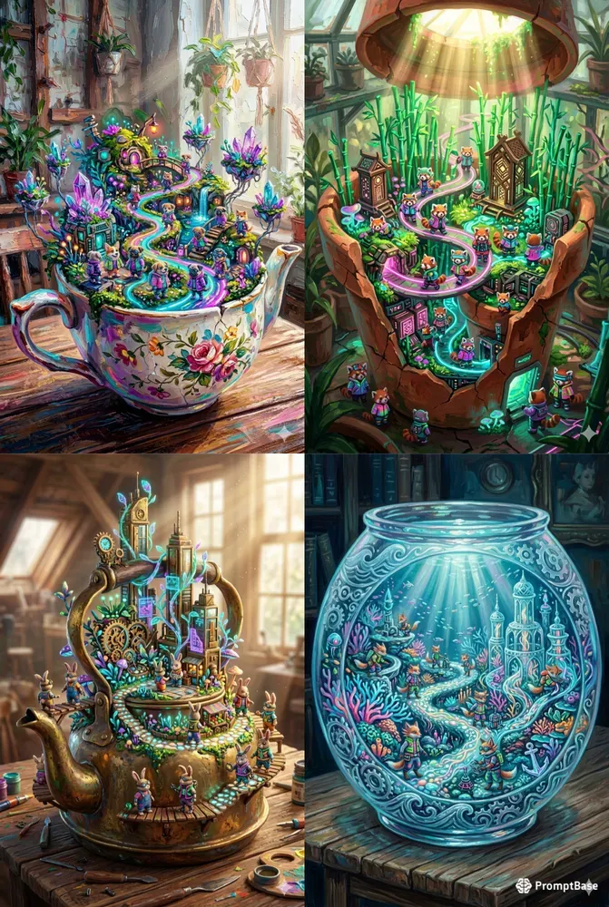 Cyberpunk Kitty Coffee Cup Fantasies