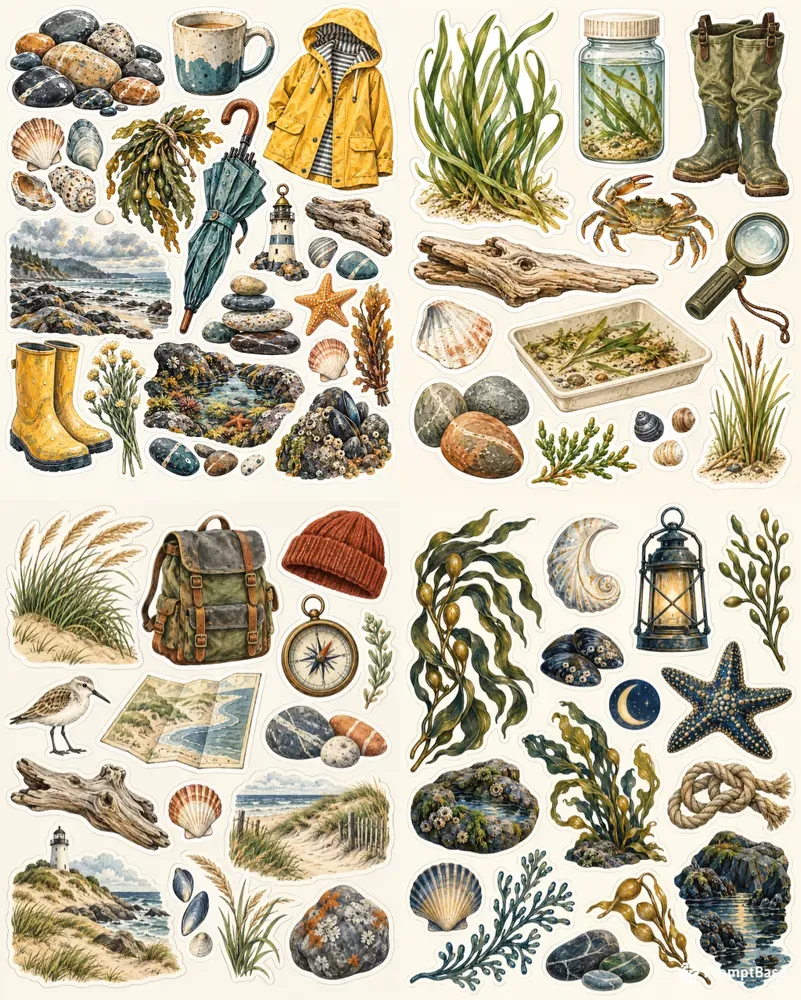 Coastal Field Notes Stickers