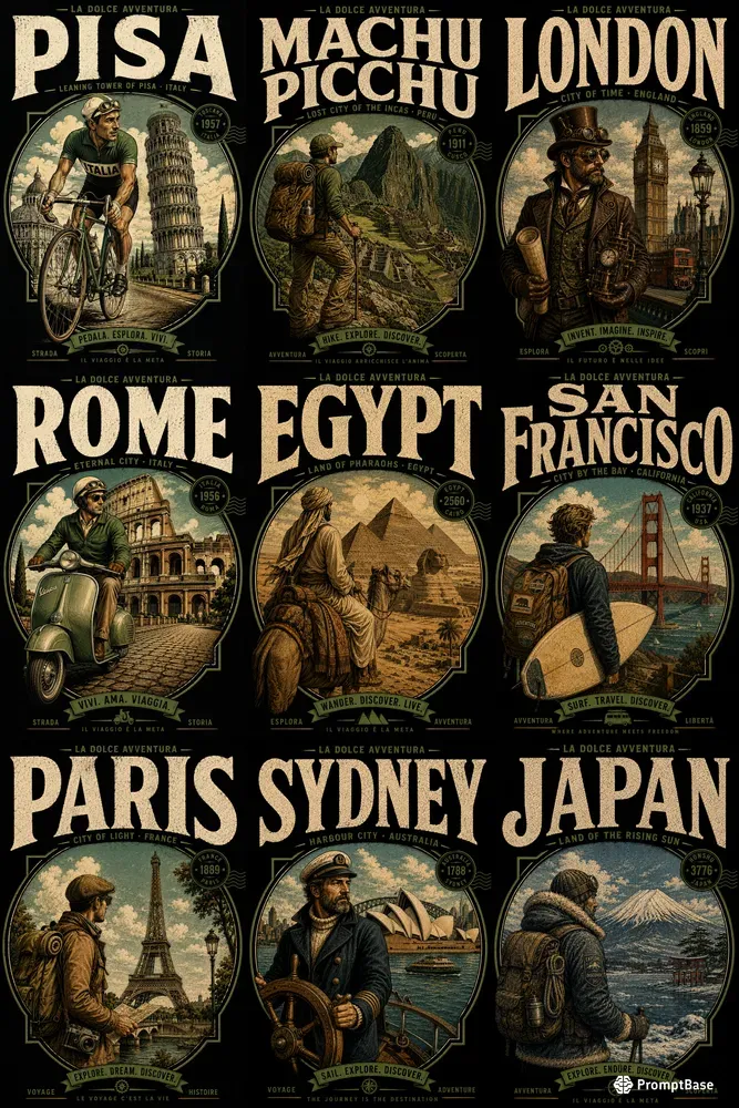 Vintage Landmark Adventure Tees