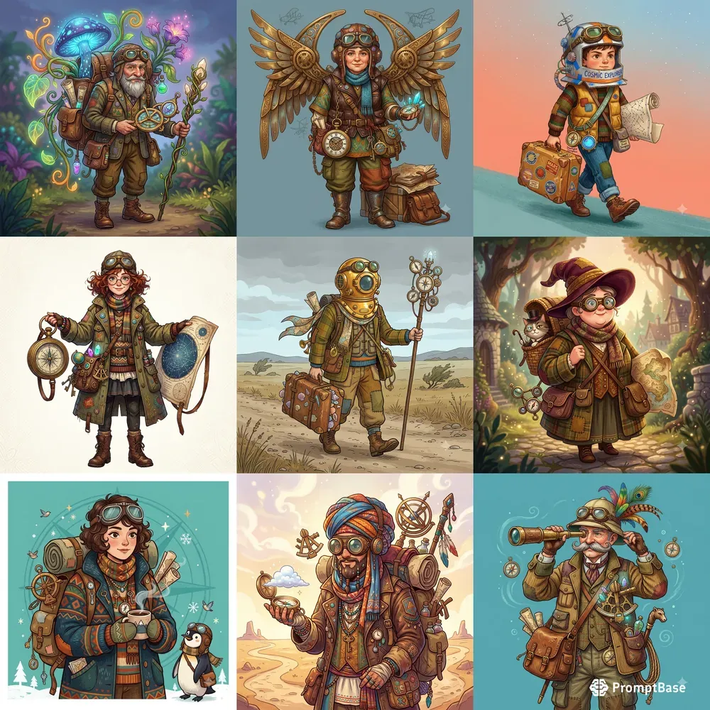 Eccentric Travellers Illustrations