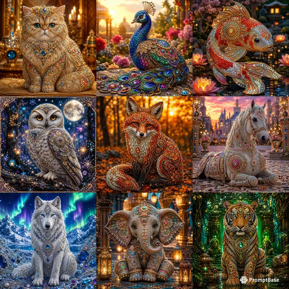 Luxury Gemstone Mosaic Art