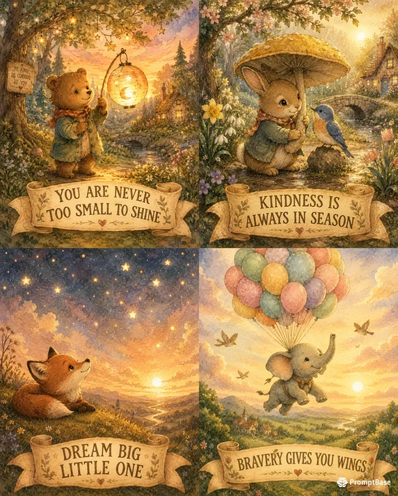 Nostalgic Storybook Wisdom Art