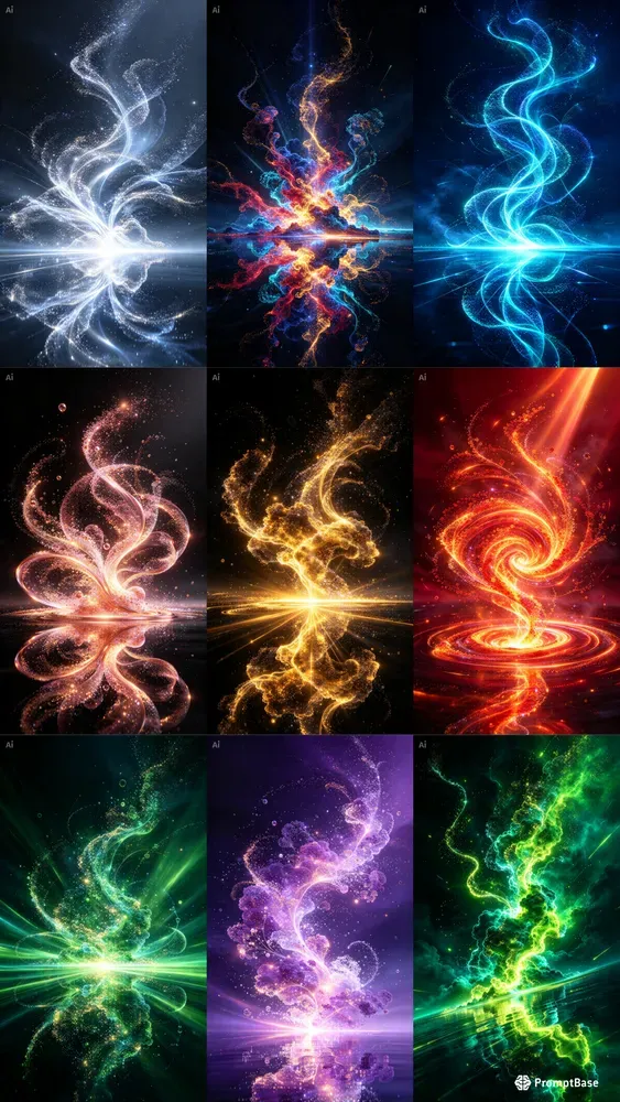 Golden Particle Reflection Art