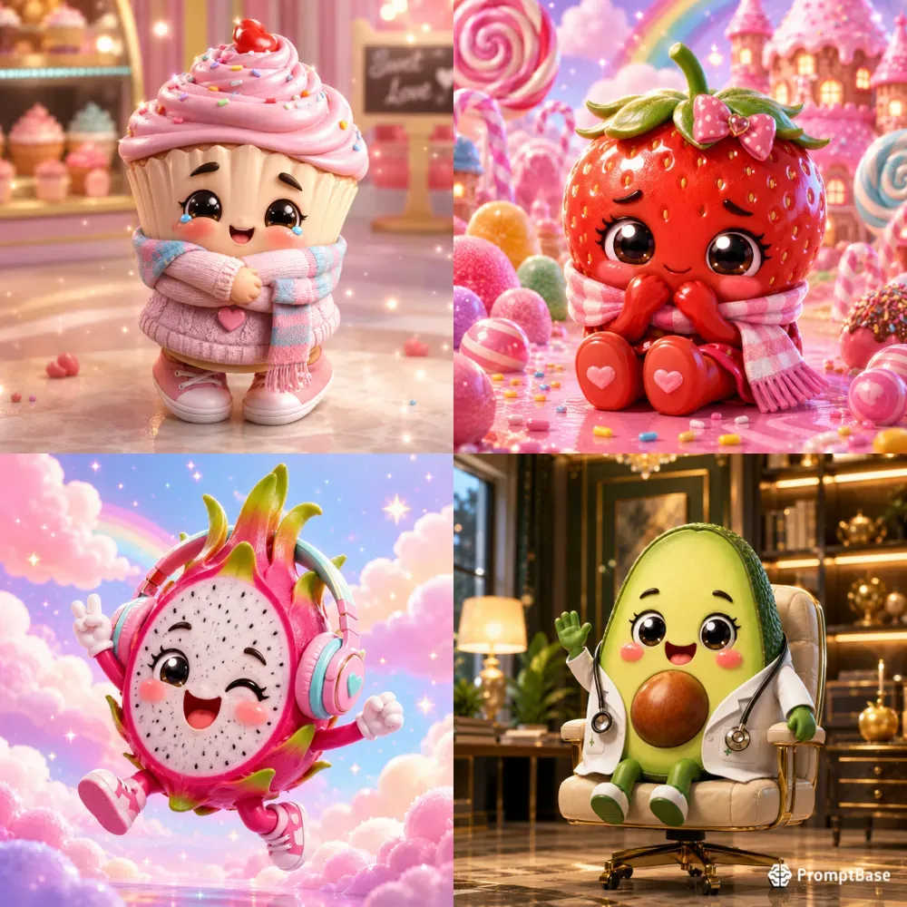 Ultra Cute 3D Food Mascot Generator