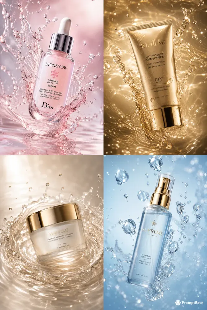 Luxury Skincare Splash Ads