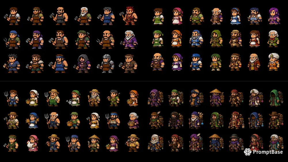 8bit RPG Npc Sprite Sheet Generator