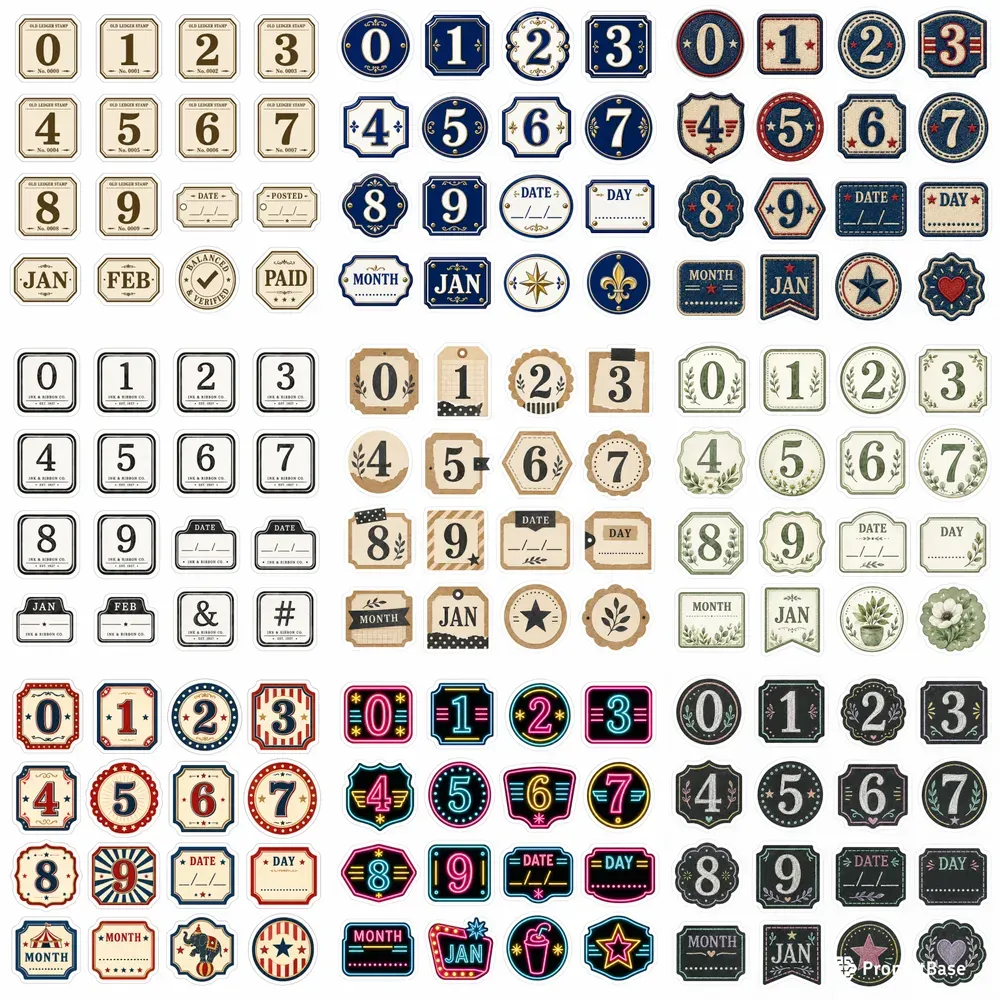 Ledger Number Sticker Sheets