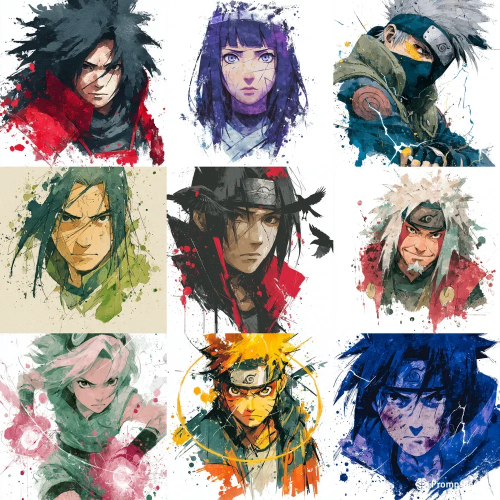 Naruto Characters Artistic Portraits