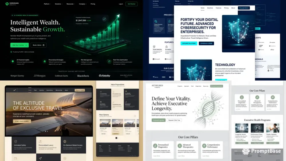 Premium Elite Landing Page UIs
