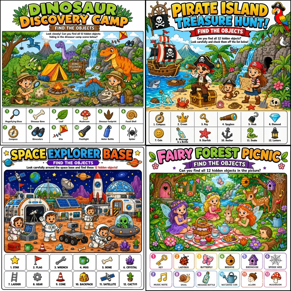 Hidden Objects Adventure Pages