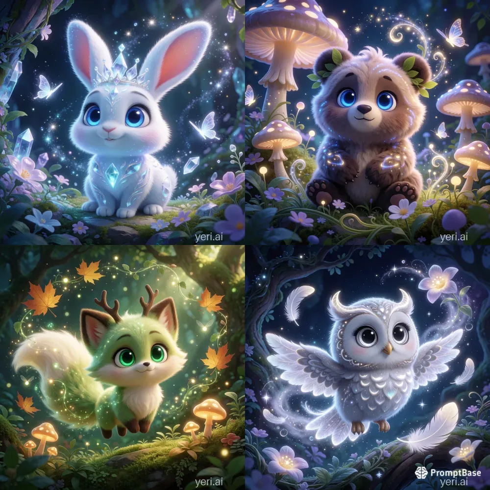 Pixarstyle Tiny Forest Guardians
