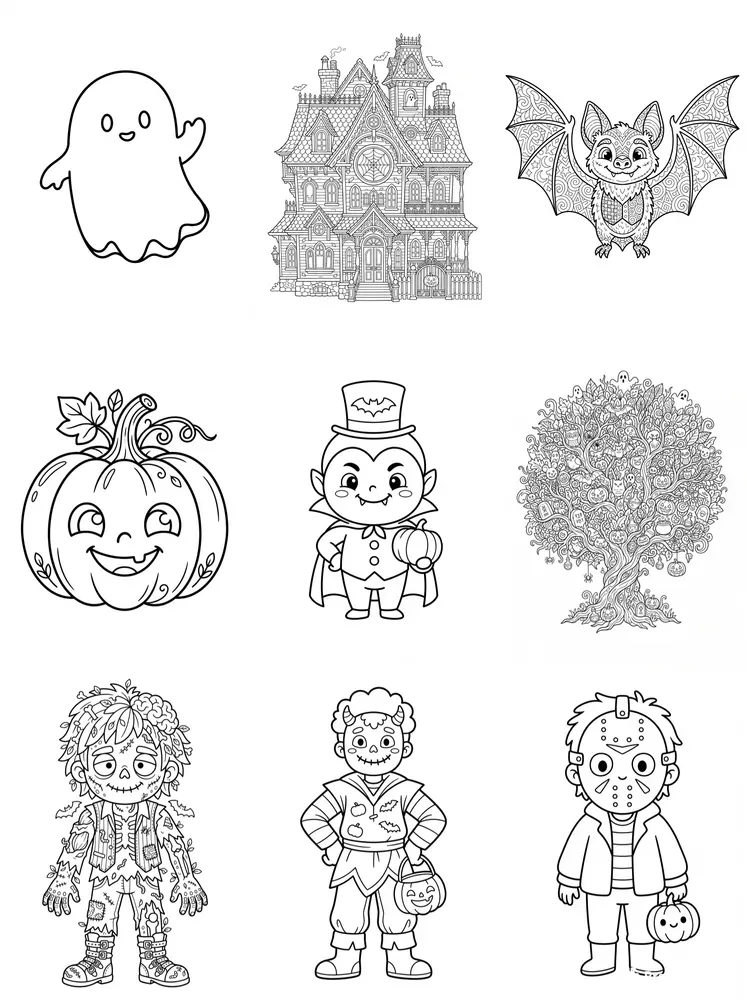 Halloween Coloring Book Pages
