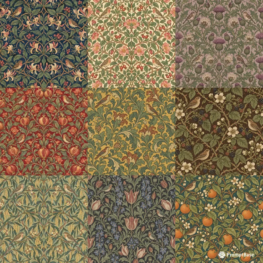 Art And Crafts Floral Seamless Art