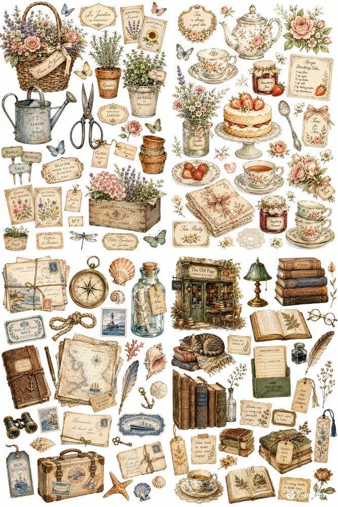 Vintage Creative Storybook Cliparts