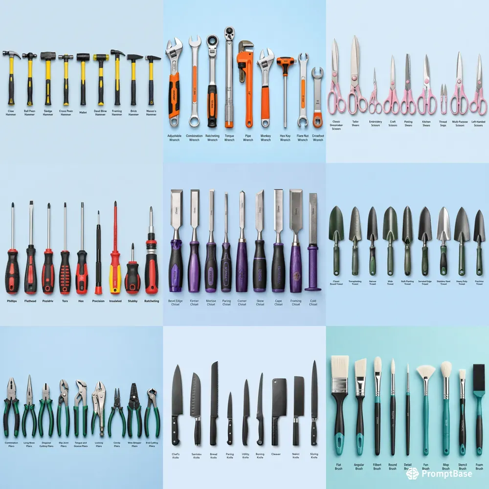 Realistic Tool Reference Posters