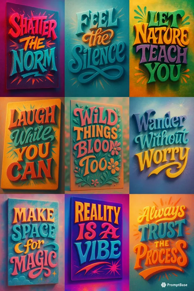 Mixed Expressive 3D Quote Posters