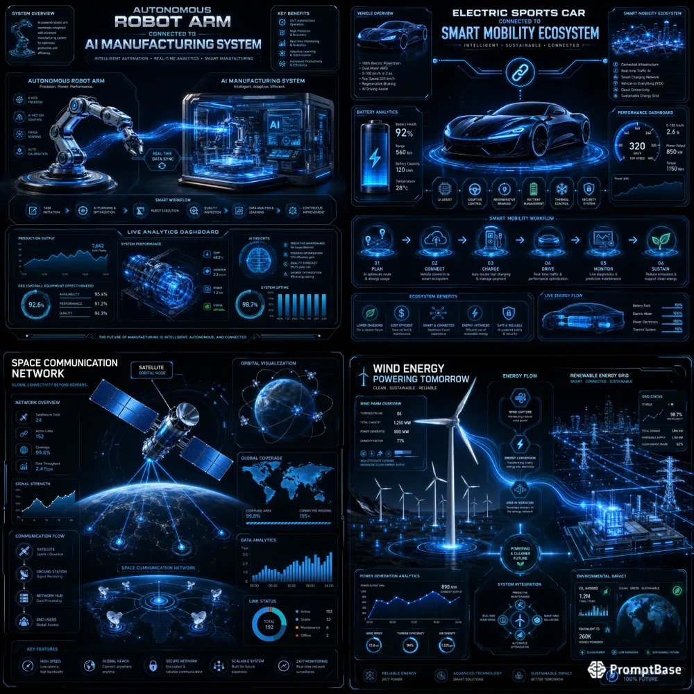 Neon Tech Infographic Creators