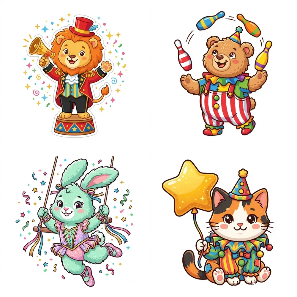 Cute Carnival Character Cliparts