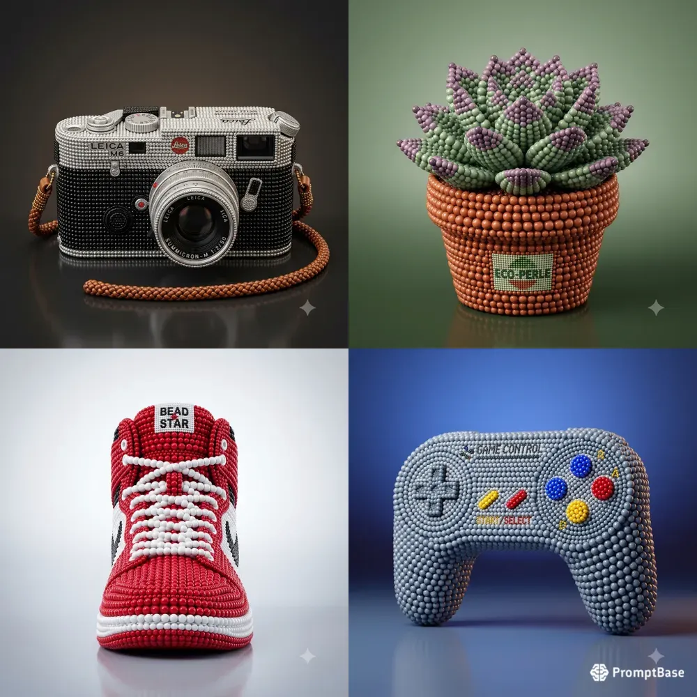 Beaded Object 3D Renders