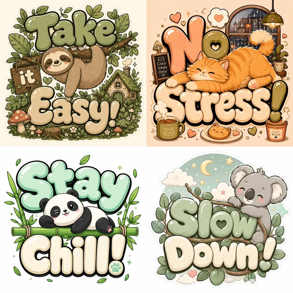 Cute Animal Quote Sticker Designs