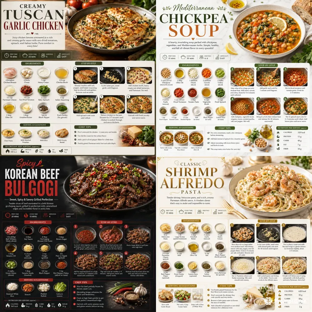 Premium Recipe Infographic Kits