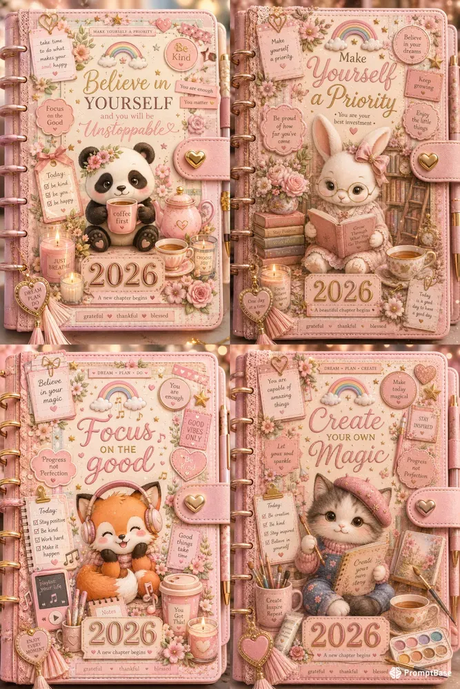 Pastel Kawaii Journal Cover Kits