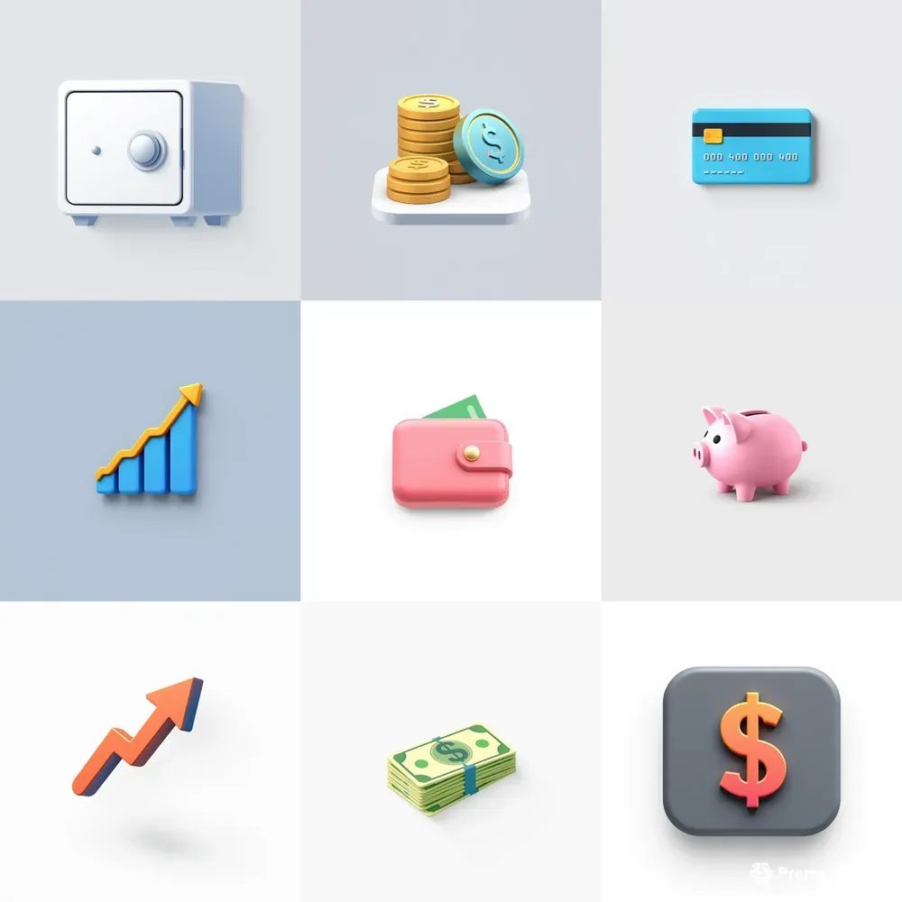Finance Minimalist 3D Icons