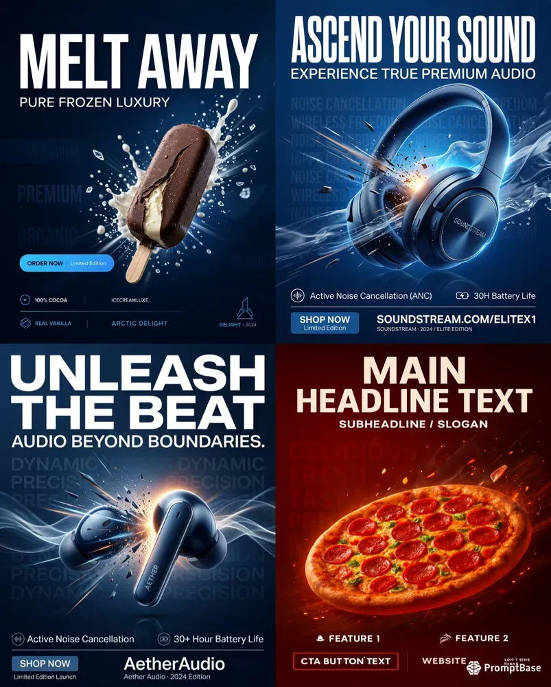 Ultravibrant Product Advertisement Posts