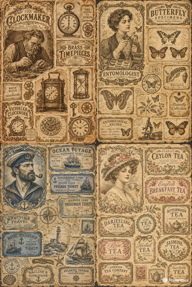 Vintage Ephemera Collages