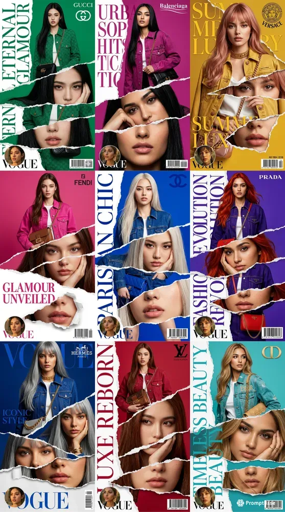Torn Paper Vogue Magazine Covers