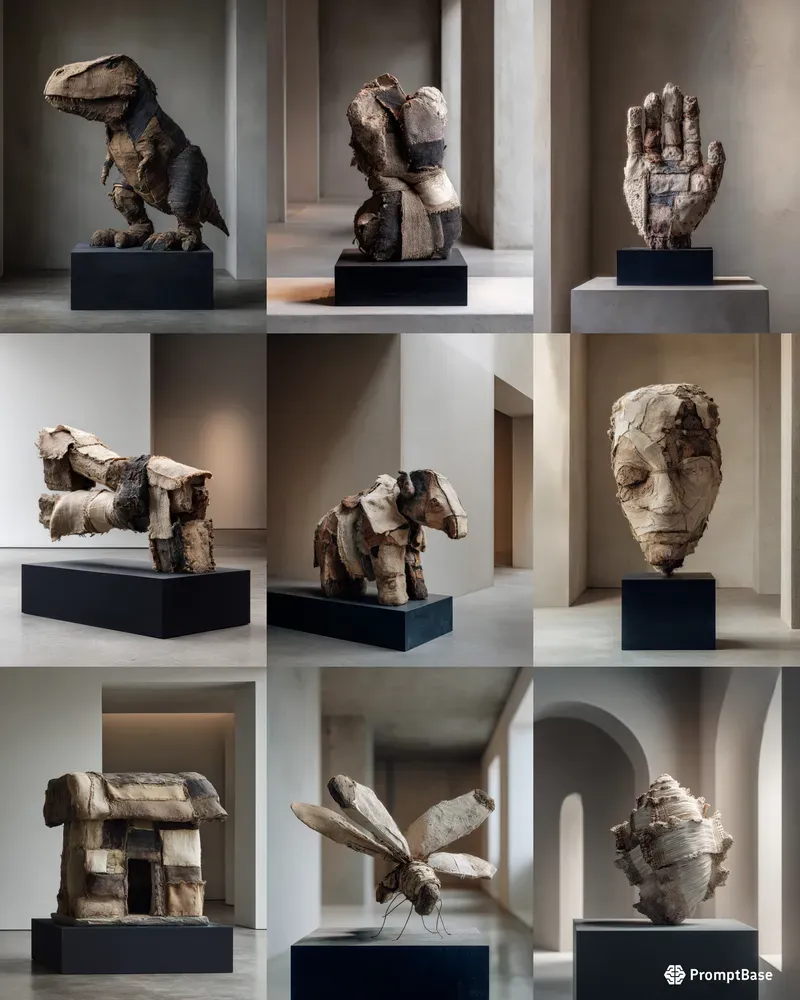 Primitive Rag Art Sculptures