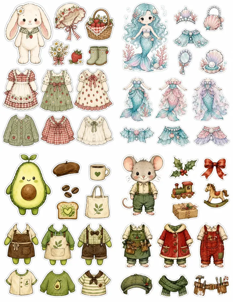 Dressup Character Fussycut Sheets
