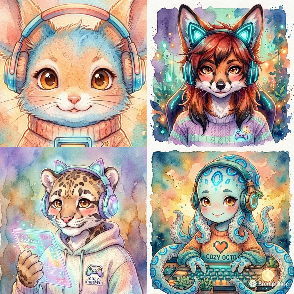 Aesthetic Kawaii Gamer Avatars Twitch Art