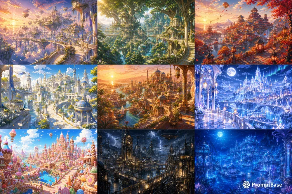 Fairy Tale Palaces Kingdoms Anime Art