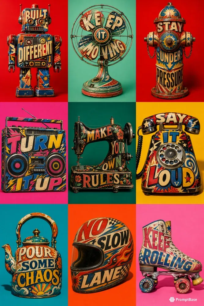 Maximalist Attitude Slogan Sculptures