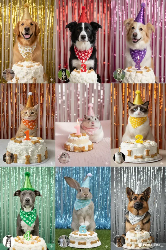Custom Pet Birthday Photoshoots