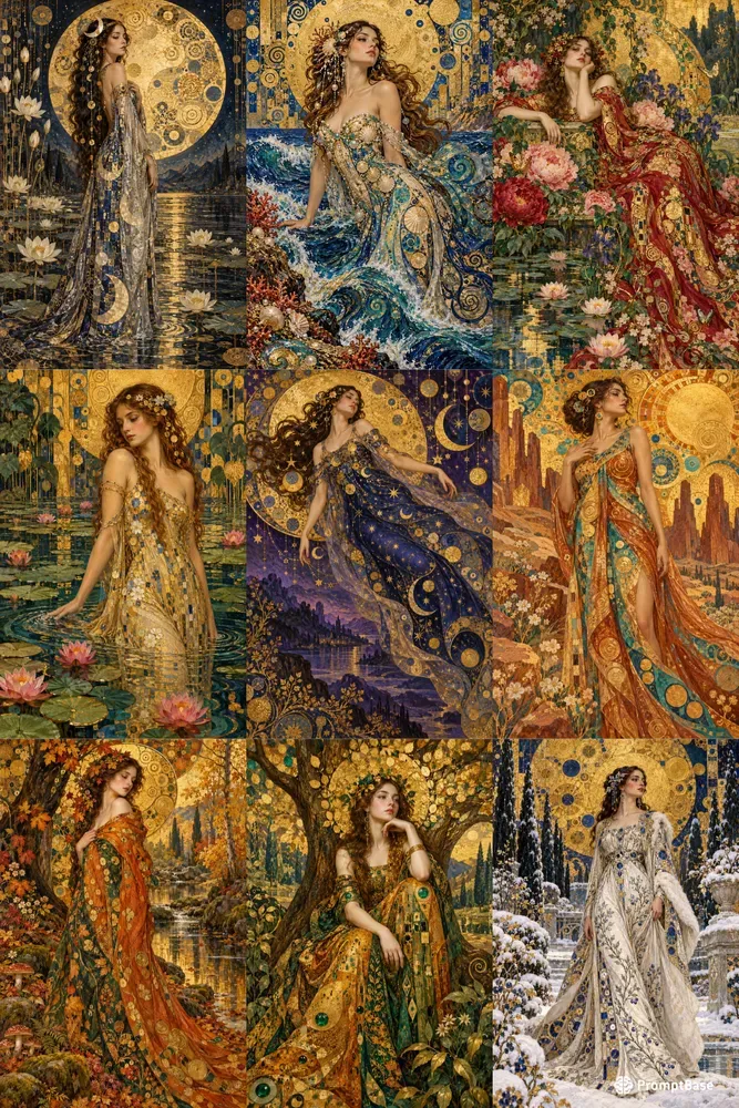 Golden Art Nouveau Muses