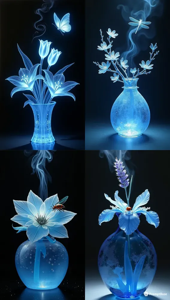 Ethereal Glass And Steam Nature Sculptures
