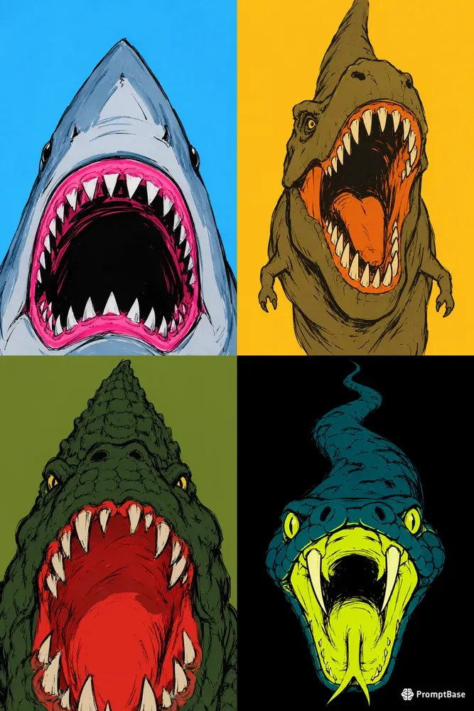 Creature Attacking Illustrations