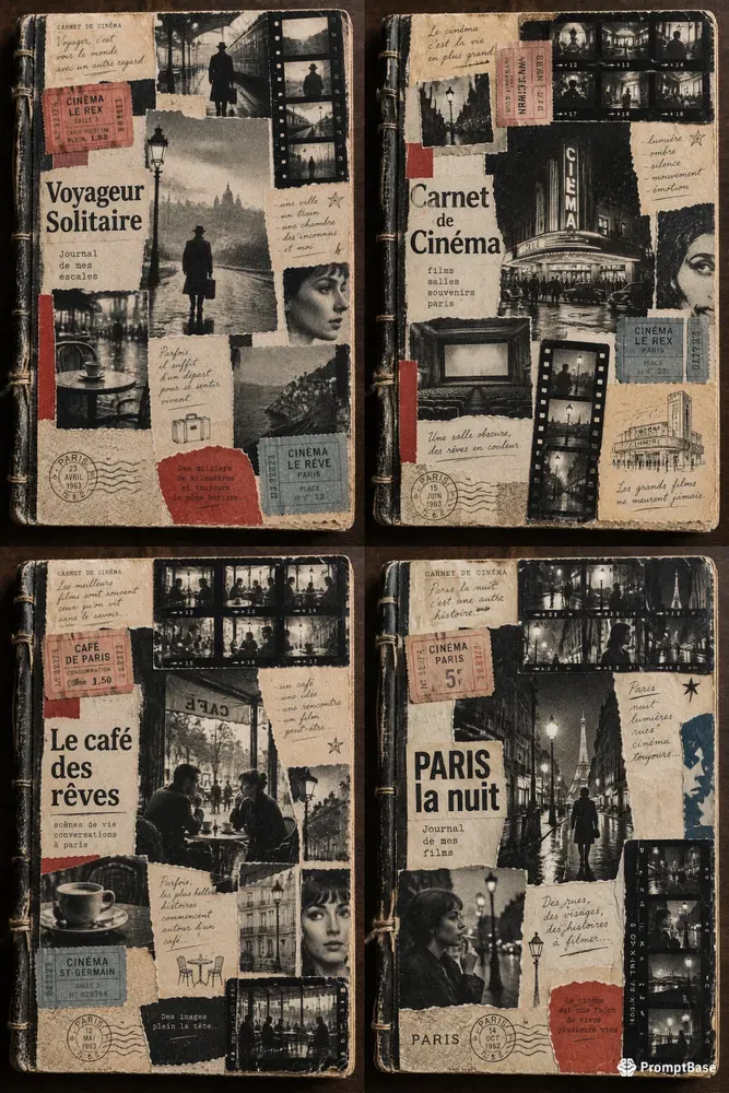 French New Wave Junk Journal Covers