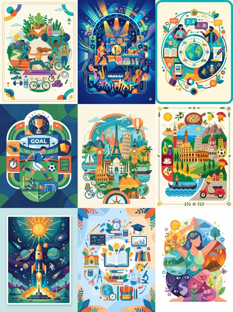 Flat Poster Scene Generator