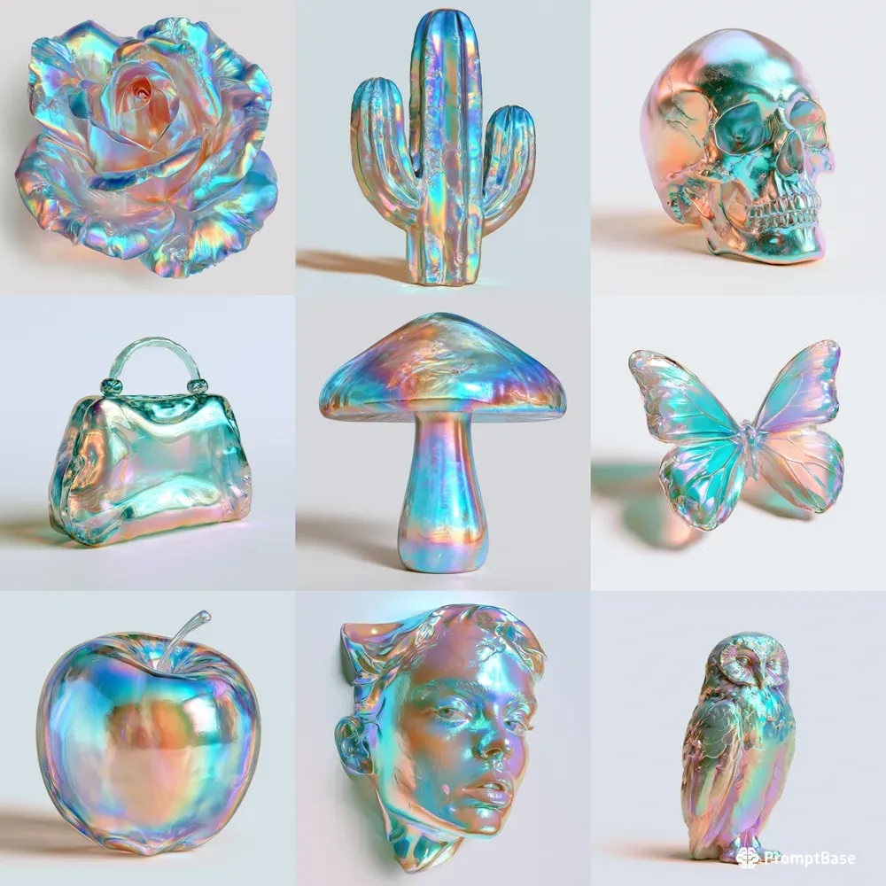 Luxurious Iridescent Pearlescent Cliparts