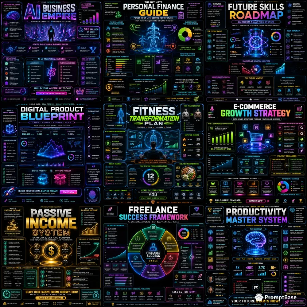 Neon Infographic Poster Creators